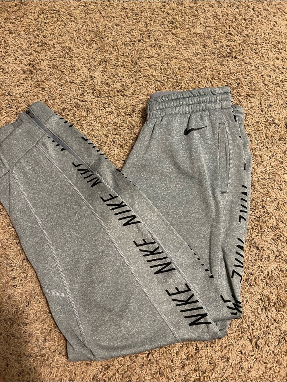 Nike Gray Women’s Logo Joggers with Black Branding